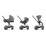 Cybex Trio ePriam Mirage Grey con Telaio Chrome Brown e Cloud T