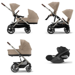 Cybex Trio Fratellare GAZELLE S TPE Almond Beige con Cloud T