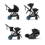 Cybex Trio Fratellare e-Gazelle S BLK Moon Black con Cloud T