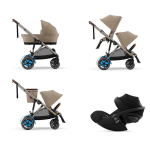 Cybex Trio Fratellare e-Gazelle S TPE Almond Beige con Cloud G