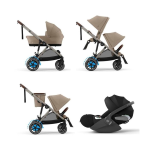 Cybex Trio Fratellare e-Gazelle S TPE Almond Beige con Cloud T