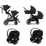 Cybex Trio Gemellare e-Gazelle S Blk Moon Black con Aton S2