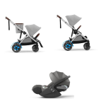 Cybex Trio e-Gazelle S SLV Stone Grey con Cloud T