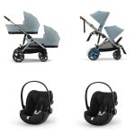 Cybex Trio Gemellare e-Gazelle S TPE Stormy Blue con Cloud G