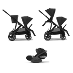 Cybex Passeggino Doppio Gazelle S BLK Moon Black con Cloud T