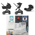 Kit Nascita: Trio Cybex EOS Moon Black e Culla Lettino Glam 9x1