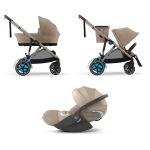 Cybex Trio e-Gazelle S BLK Almond Beige con Cloud T Plus