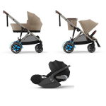 Cybex Trio e-Gazelle S BLK Almond Beige con Cloud T 