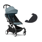 Passeggino Stokke Yoyo 3 White-Aqua con Poggiagambe