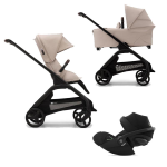 Bugaboo Trio Dragonfly Black-Desert Taupe con Cloud G