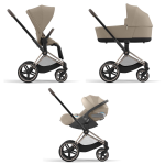 Cybex Trio Priam Cozy Beige-Rosegold con Cloud T I-Size