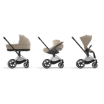 Cybex Trio Priam Cozy Beige-Chrome Black con Cloud T I-Size