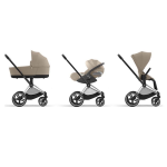 Cybex Trio e-Priam Cozy Beige-Chrome Black con Cloud T I-Size