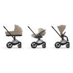 Cybex Trio e-Priam Cozy Beige-Matt Black con Cloud T I-Size