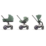 Cybex Trio e-Priam Leaf Green con Telaio Rosegold e Cloud T