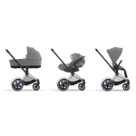 Cybex Trio e-Priam Mirage Grey con Telaio Chrome Black e Cloud T