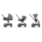 Cybex Trio e-Priam Mirage Grey con Telaio Chrome Brown e Cloud T