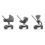 Cybex Trio e-Priam Mirage Grey con Telaio Rosegold e Cloud T