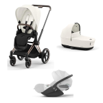 Cybex Trio e-Priam Off White con Telaio Rosegold e Cloud T