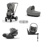 Cybex Trio Priam 4 in 1 Mirage Grey-Chrome Brown con Isofix e Sensor Safe