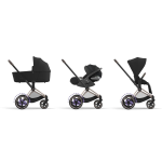 Cybex Trio e-Priam Sepia Black con Telaio Rosegold e Cloud T