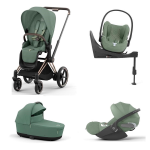 Cybex Trio Priam 4-in-1 Leaf Green-Rosegold con Cloud T e Isofix