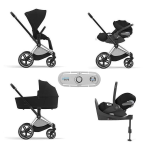 Cybex Trio Priam 4-in-1 Sepia Black-Chrome Black con Isofix e Sensor Safe