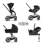 Cybex Trio Priam 4-in-1 Sepia Black-Rosegold con Isofix e Sensor Safe