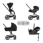 Cybex Trio Priam 4-in-1 Sepia Black-Chrome Brown con Isofix e Sensor Safe