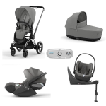 Cybex Trio Priam 4 in 1 Mirage Grey-Chrome Black con Isofix e Sensor Safe