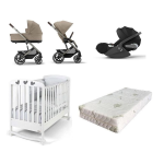 Kit Cybex Balios S Lux Almond Beige con Cloud T I-Size e Lettino Simply