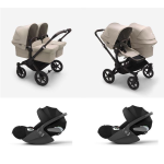 Donkey 5 Trio Gemellare Black-Desert Taupe con Cloud T I-Size