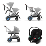 Cybex Trio Fratellare e-Gazelle S SLV Ston Grey con Aton S2 i-Size