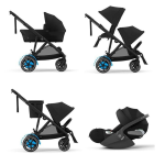 Cybex Trio Fratellare e-Gazelle S BLK Moon Black con Cloud T