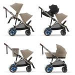 Cybex Trio Fratellare e-Gazelle S TPE Almond Beige con Cloud G