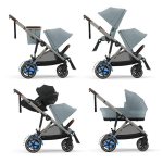 Cybex Trio Fratellare e-Gazelle S TPE Stormy Blue con Cloud G