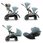 Cybex Trio Fratellare Gazelle S TPE Sky Blue con Cloud G plus