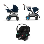 Cybex Trio e-Gazelle S SLV Ocean Blue con Aton S2