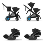 Cybex Gemellare e-Gazelle S BLK Moon Black con 2 Cloud T