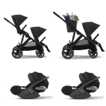 Cybex Gemellare Gazelle S BLK Moon Black con 2 Cloud T