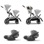 Cybex Gemellare Gazelle S SLV Lava Grey con 2 Cloud T