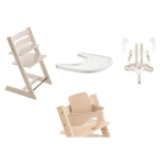 Stokke Kit Tripp Trapp Whitewash con vassoio, cinture e Baby Set