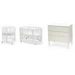 Stokke Cameretta Sleepi V3 White Culla-Lettino e Cassettiera con materassi