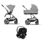 Cybex Trio Balios S Lux SLV Stone Grey con Aton S2