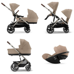 Cybex Trio Fratellare Gazelle S Tpe Almond Beige con Coud G Plus