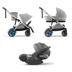 Cybex Trio e-Gazelle S SLV Stone Grey con Cloud T I-Size