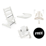 Stokke Kit Tripp Trapp White con vassoio, cinture e Baby Set