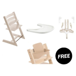 Stokke Kit Tripp Trapp Whitewash con vassoio, cinture e Baby Set