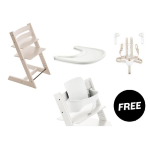 Stokke Tripp Trapp Whitewash con vassoio cinture e Baby Set