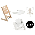 Stokke Tripp Trapp Natural con vassoio cinture e Baby Set